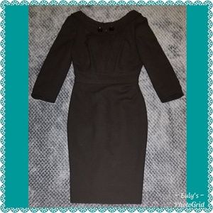 NWOT Karen Millen, ladies sz 6, black wool dress.